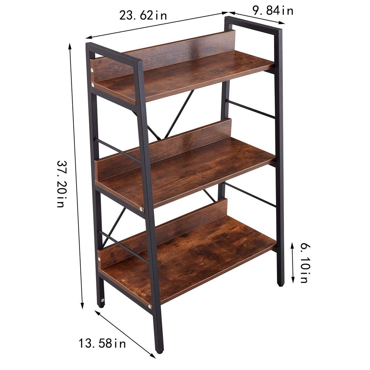 3 LAYER DISPLAY Bookshelf ,H Ladder Shelf Storage Shelves Rack Shelf Unit Metal Frame