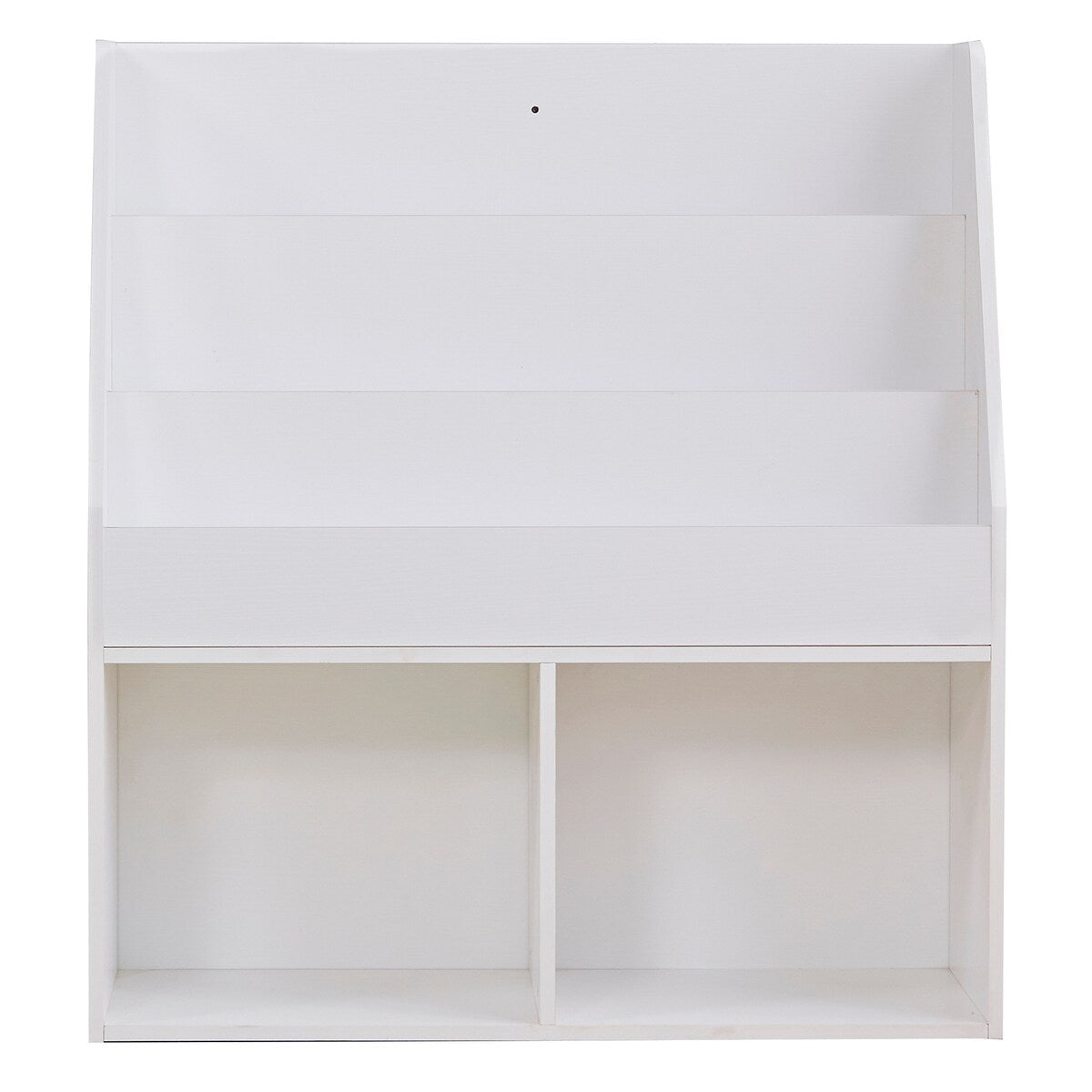 3-Layer Bookshelf With 2 Large Compartments Organizer Holder-White
