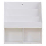 3-Layer Bookshelf With 2 Large Compartments Organizer Holder-White