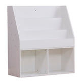 3-Layer Bookshelf With 2 Large Compartments Organizer Holder-White