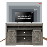 3 Level Adjustable Shelves Barn Door Light Gray Wood Tv Stands Kitchen Cabinets