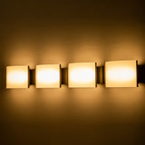 C Cattleya 3-Light/ 4-Light Satin Nickel Stainless Steel Integrated LED Vanity Light with Acrylic Shade