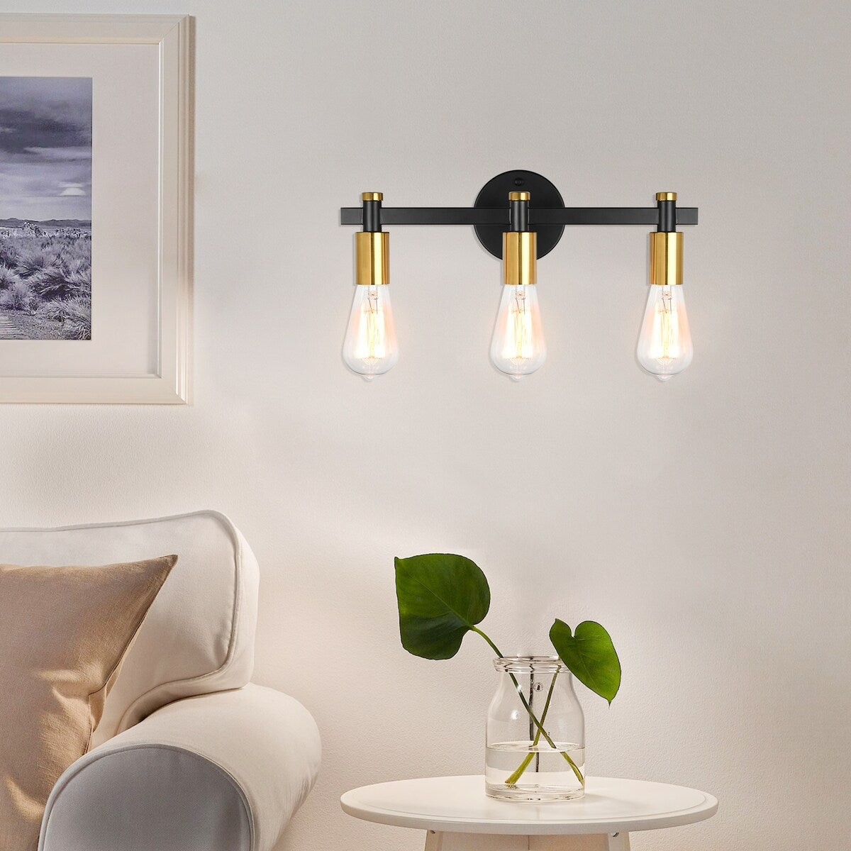 3-Light Bathroom Light Fixture Vintage Wall Sconces Lighting for Bedroom Kitchen Entryway Hallway Living Room
