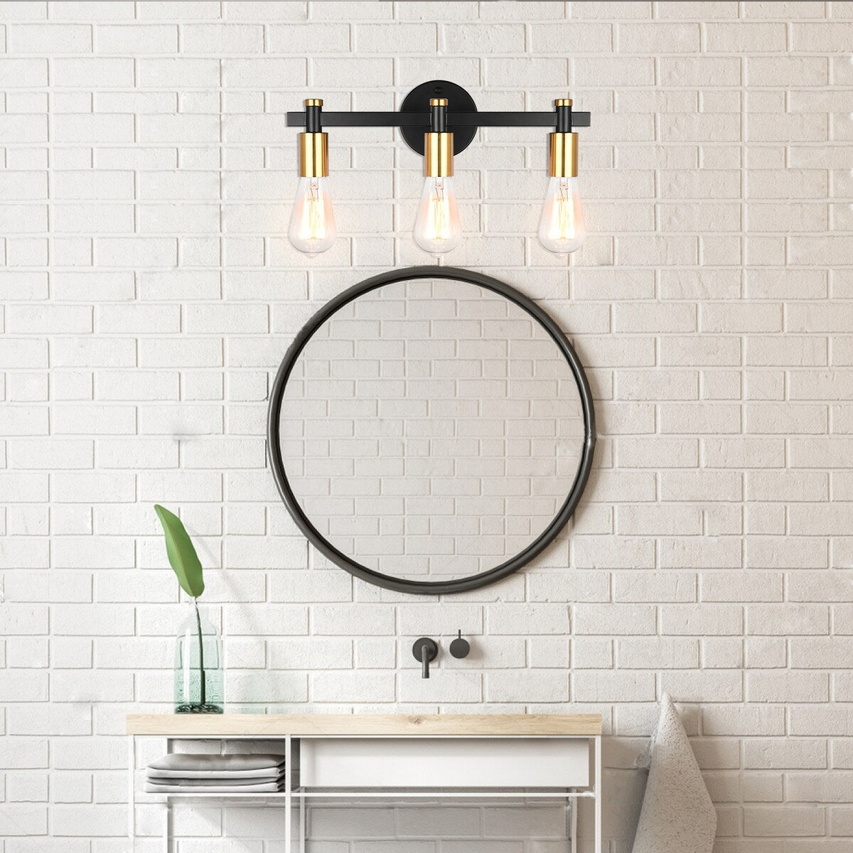 3-Light Bathroom Light Fixture Vintage Wall Sconces Lighting for Bedroom Kitchen Entryway Hallway Living Room
