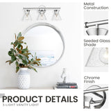 3-Light Bathroom Light Fixtures Chrome Finish