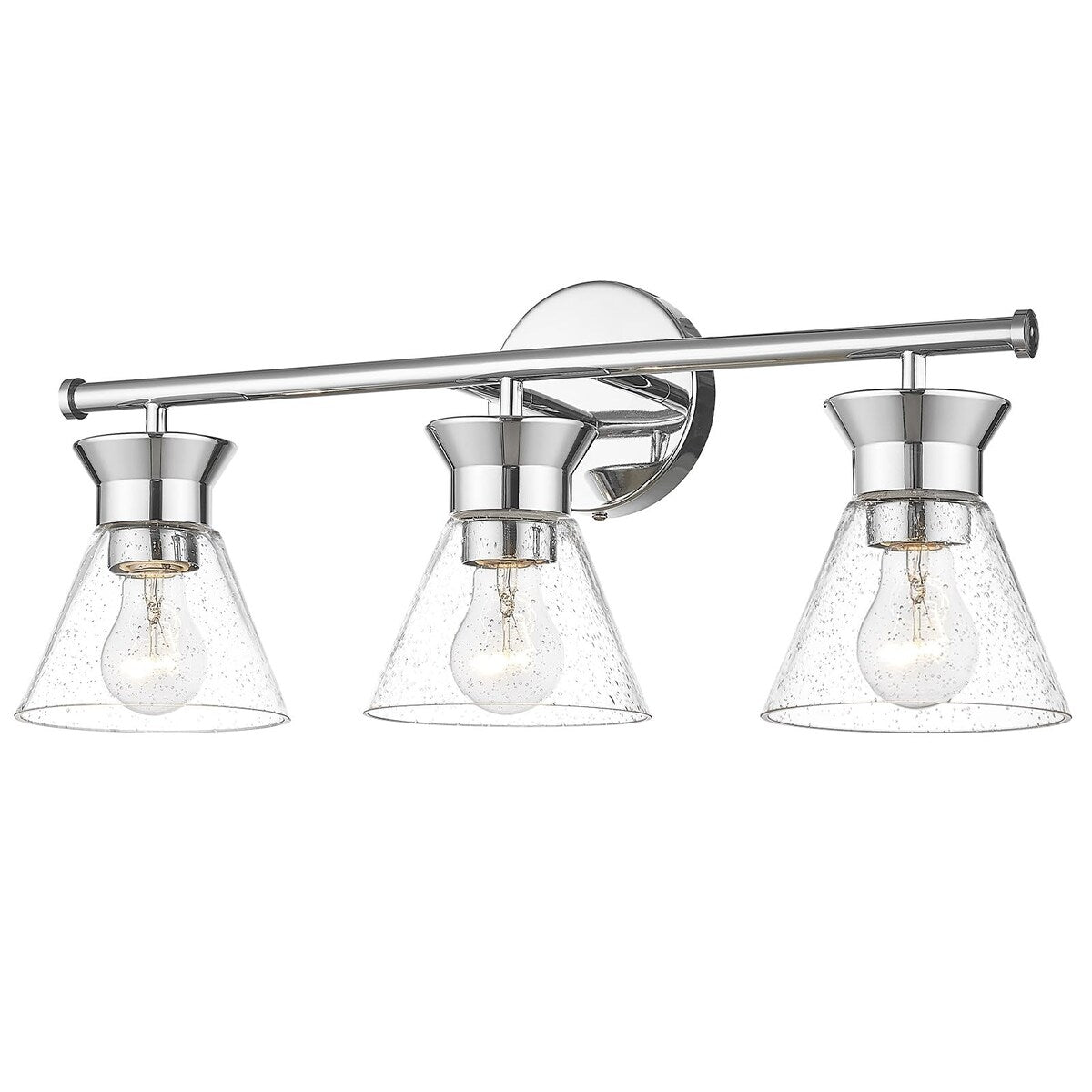 3-Light Bathroom Light Fixtures Chrome Finish