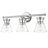 3-Light Bathroom Light Fixtures Chrome Finish