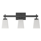 3-Light Bathroom Vanity Light Fixtures Over Mirror Decor Milky White Glass Shades
