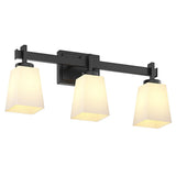3-Light Bathroom Vanity Light Fixtures Over Mirror Decor Milky White Glass Shades
