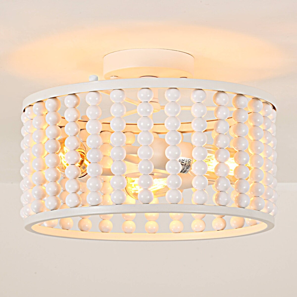3-Light Bead Ceiling Light Semi Flush Mount