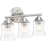 3-Light Brushed Nickel Bathroom Vanity Light - Brushed Nickle