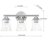 3-Light Brushed Nickel Bathroom Vanity Light - Brushed Nickle