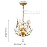 3-Light Crystal Chandeliers,Ceiling Lights,Crystal Pendant Lighting,Ceiling Light Fixtures for Living Room