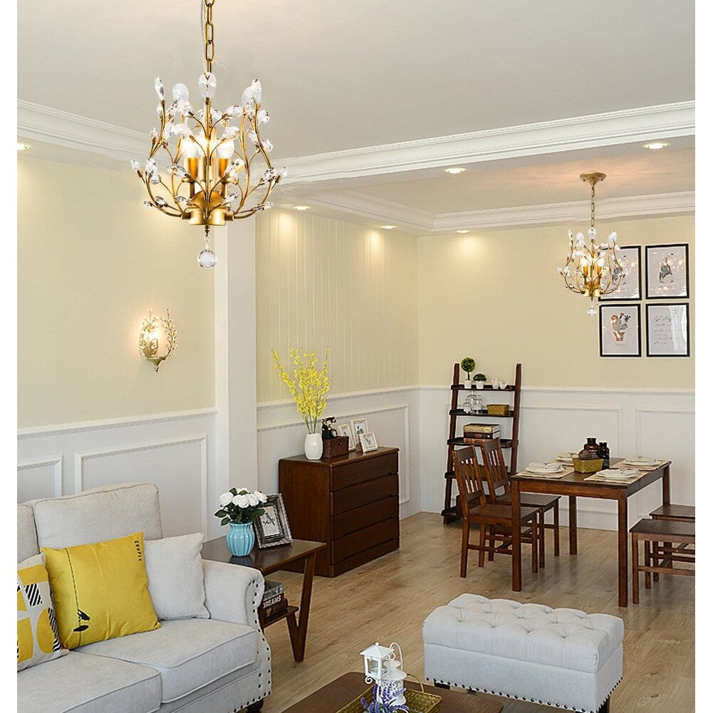3-Light Crystal Chandeliers,Ceiling Lights,Crystal Pendant Lighting,Ceiling Light Fixtures for Living Room