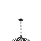 3 Light Globe Chandelier in Antique Brown Finish and Clear Crystals