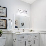 3-Light LED Chrome Bathroom Vanity Light, Classic Wall Sconces for Dining Room Living Room