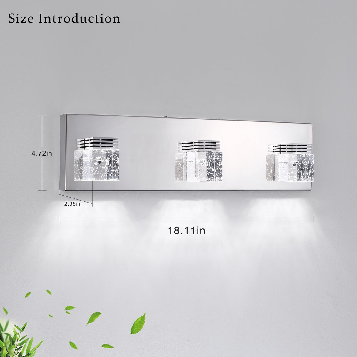 3-Light LED Chrome Bathroom Vanity Light, Classic Wall Sconces for Dining Room Living Room