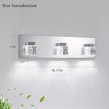 3-Light LED Chrome Bathroom Vanity Light, Classic Wall Sconces for Dining Room Living Room