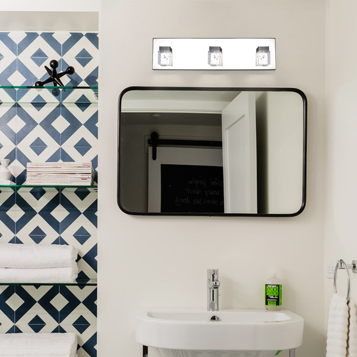 3-Light LED Chrome Bathroom Vanity Light, Classic Wall Sconces for Dining Room Living Room