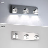 3-Light LED Chrome Bathroom Vanity Light, Classic Wall Sconces for Dining Room Living Room
