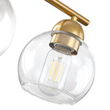 3-Light Metal Bathroom Vanity Lights Glass Shade Wall Sconces