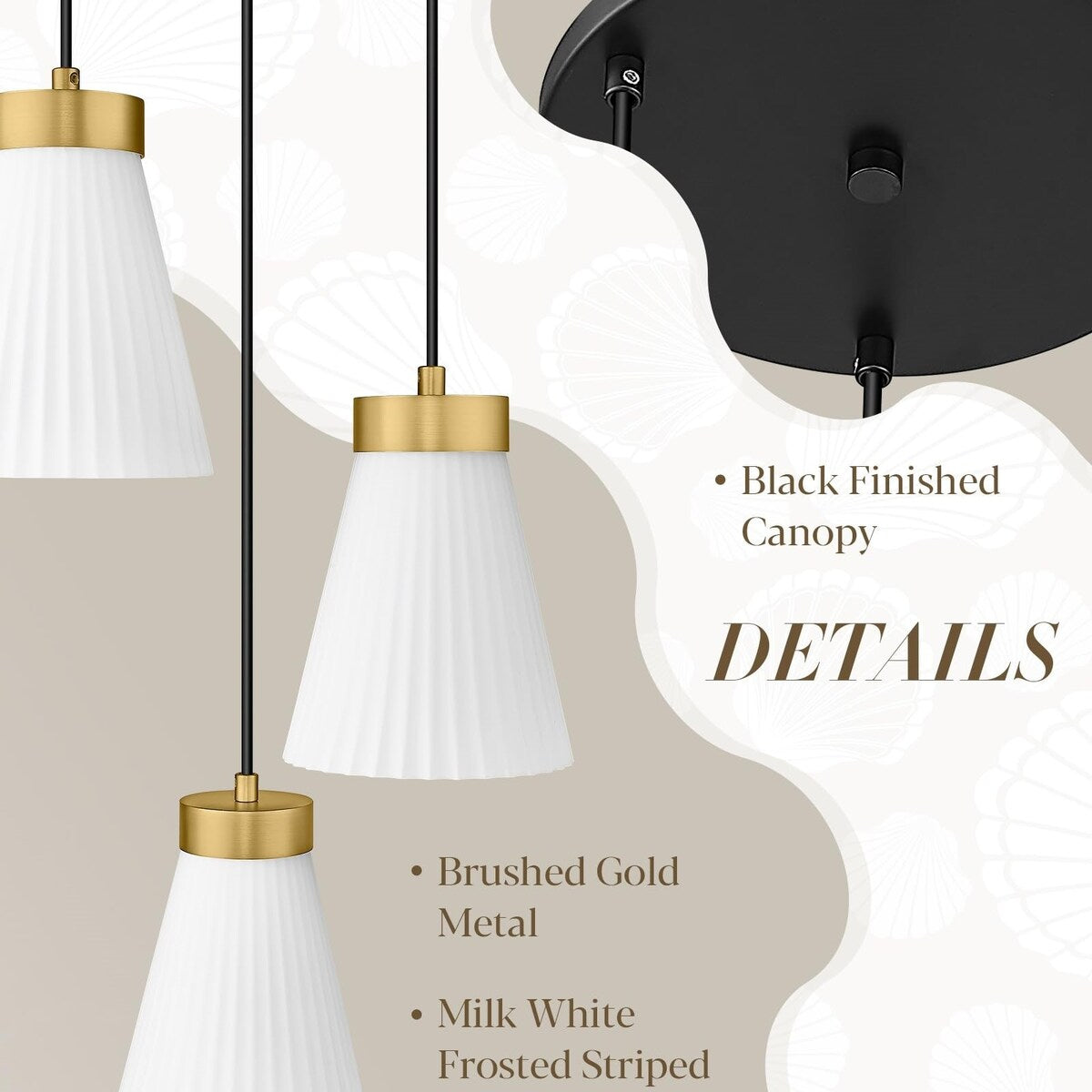 3-Light Pendant Light, Kitchen Island, Frosted Milk Glass