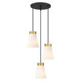 3-Light Pendant Light, Kitchen Island, Frosted Milk Glass