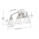 Vanity Light Fixture 3-Light 5-Piece All-in-One Bathroom Set
