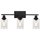 3 Light Wall Sconce Lighting with Clear Glass