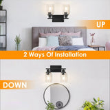3 Light Wall Sconce Lighting with Clear Glass