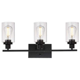 3 Light Wall Sconce Lighting with Clear Glass
