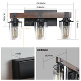 3-Lights Farmhouse Vanity Lights,Rustic Bathroom Light