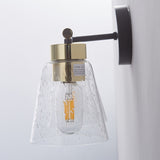 3-Lights Vanity Bathroom Lamp in Black with Bubble Glass Shades