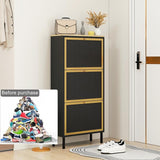 3 Metal Door Shoe Rack,Modern Shoe Storage Cabinet,Metal rattan for Entryway 