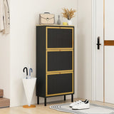 3 Metal Door Shoe Rack,Modern Shoe Storage Cabinet,Metal rattan for Entryway 