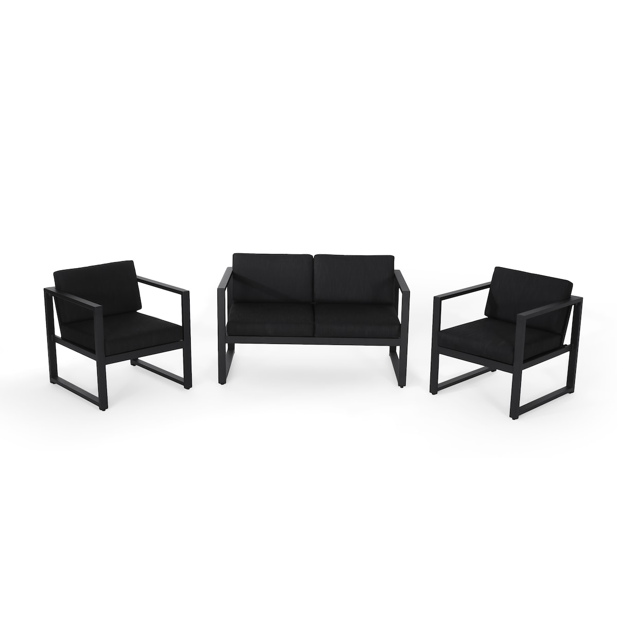 3 PC CHAT SET Patio Sectional Conversation Furniture Set,Modern Seating Set