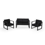 3 PC CHAT SET Patio Sectional Conversation Furniture Set,Modern Seating Set