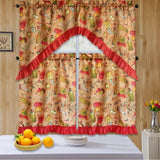 3 Piece Kitchen Curtain Rod Pocket Decorative Window Treatment Valance & Swag Curtain Set