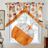 3 Piece Kitchen Curtain Rod Pocket Decorative Window Treatment Valance & Swag Curtain Set