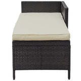 3 PCS Outdoor Rattan Furniture Sofa Set with Beige cushions and table