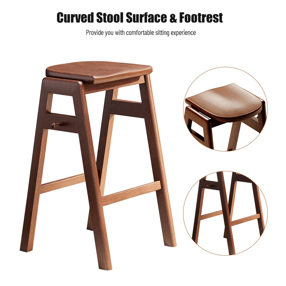 3 PCS Pub Dining Set Retro Bar Table and Stools