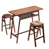 3 PCS Pub Dining Set Retro Bar Table and Stools