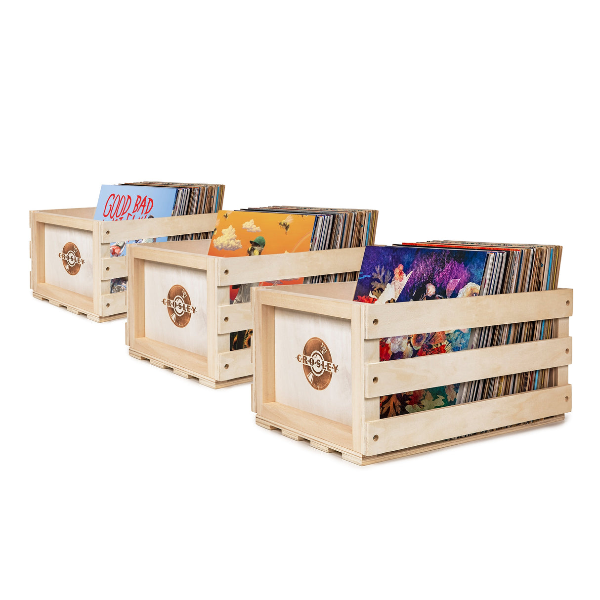 Crosley Radio 3 Pack Record Storage Crate Combo