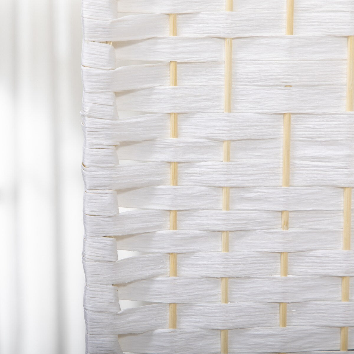 3 Panel Room Divider, Folding Privacy Screen, 5.6' Room Separator, Wave Fiber Freestanding Partition Wall Divider