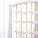 3 Panel Room Divider, Folding Privacy Screen, 5.6' Room Separator, Wave Fiber Freestanding Partition Wall Divider