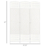 3 Panel Room Divider, Folding Privacy Screen, 5.6' Room Separator, Wave Fiber Freestanding Partition Wall Divider