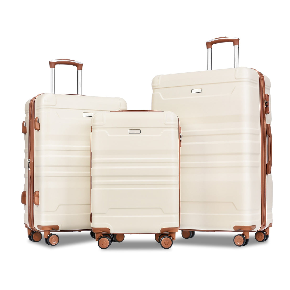 3 Pcs Luggage Set, Expandable ABS Hardshell Suitcases Spinner Wheels with TSA Lock 20''24''28''