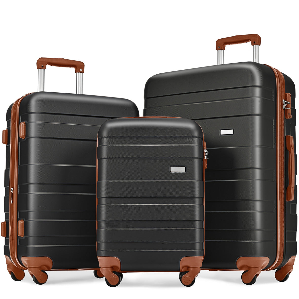 3 Pcs Luggage Set, Expandable ABS Hardshell Suitcases Spinner Wheels with TSA Lock 20''24''28''