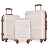 3 Pcs Luggage Set, Expandable ABS Hardshell Suitcases Spinner Wheels with TSA Lock 20''24''28''