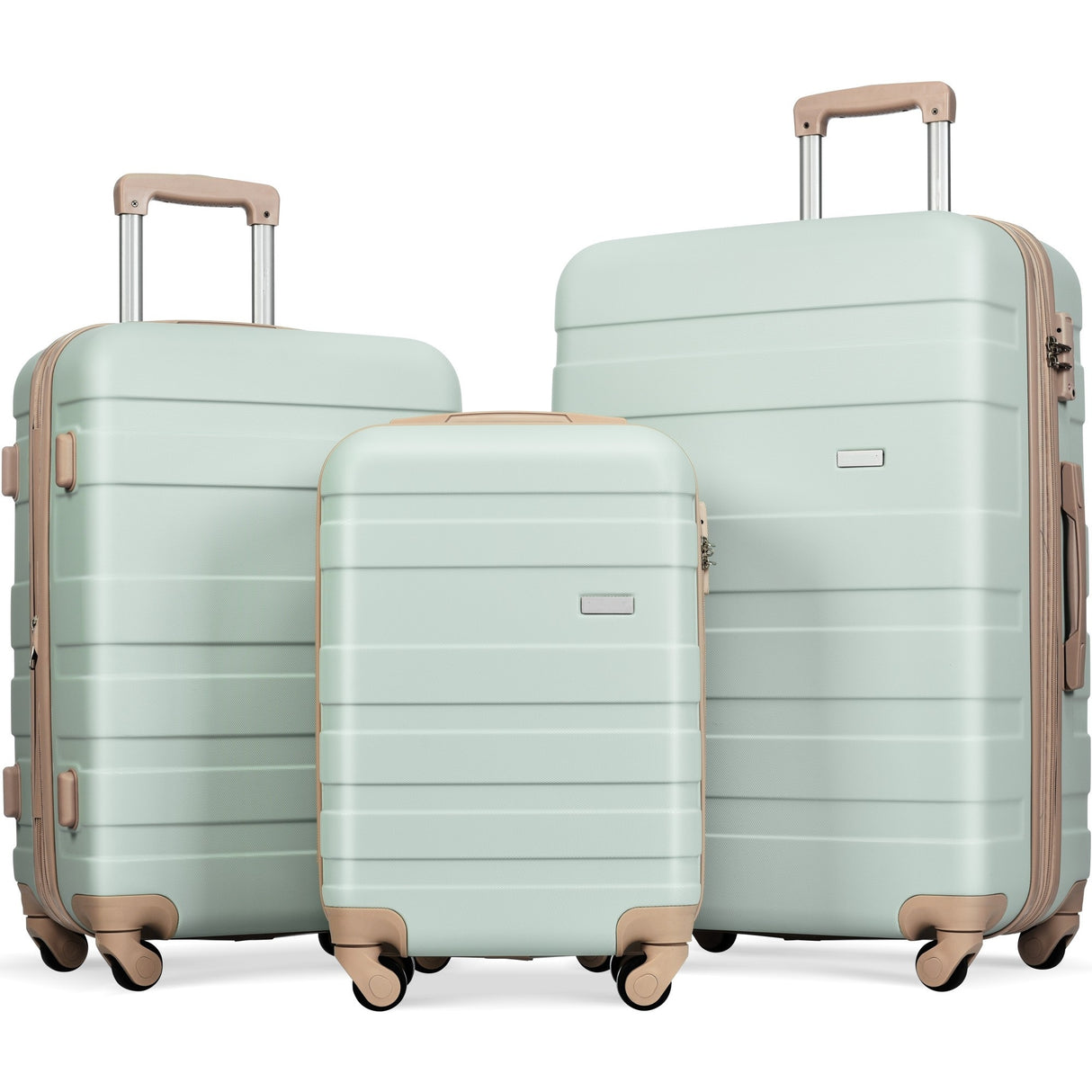 3 Pcs Luggage Set, Expandable ABS Hardshell Suitcases Spinner Wheels with TSA Lock 20''24''28''